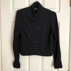 Peruvian Connection button-up sweater - Black